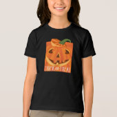 T-shirt En Tri-matière Trick ou traitement Citrouille d'Halloween sculpté (Recto)