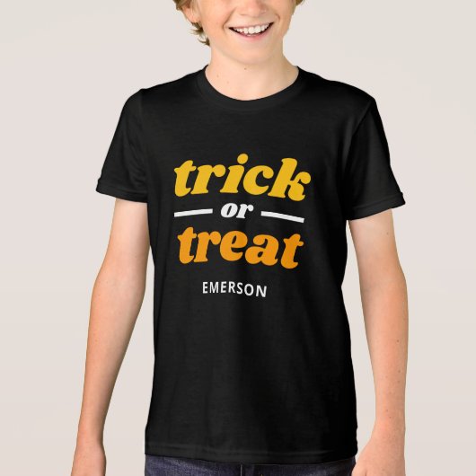 T-shirt En Tri-matière Trick ou traitement Halloween monogramme (Recto)