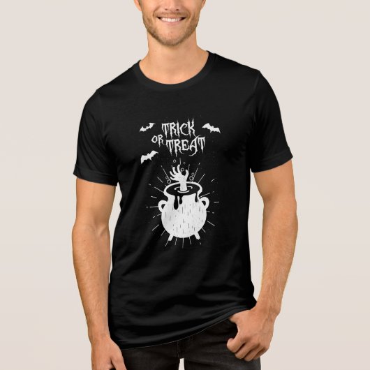 T-shirt En Tri-matière tricoter ou traiter le chaudron de sorcière hallow (Recto)