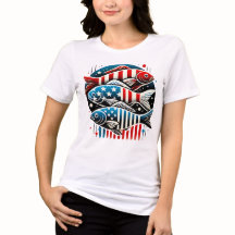 Trio Patriotique de Poissons - Art Rouge, Blanc et