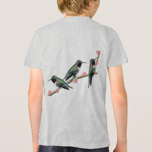 T-shirt En Tri-matière Trois colibris perchés sur une branche Floss Silt