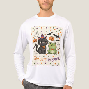 T-shirt En Tri-matière Trop Mignon pour Effrayer Chat Sorcière Halloween