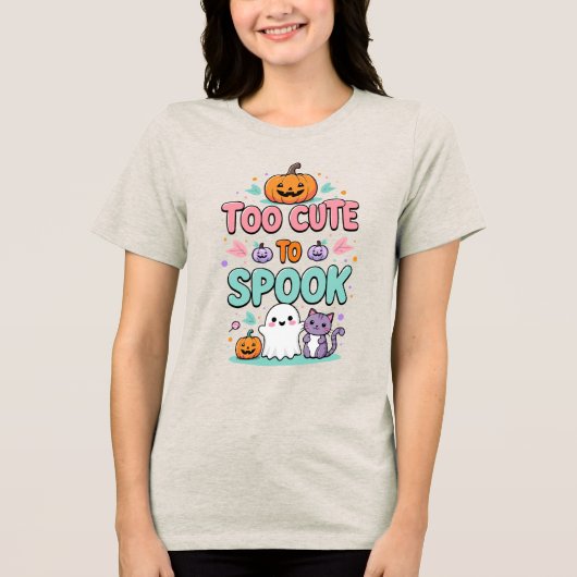 T-shirt En Tri-matière Trop mignon pour parler - Kawaii Pastel Halloween (Recto)