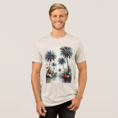 T-shirt En Tri-matière Tropical Beach Christmas Palm Trees With Ornaments (Recto plein)