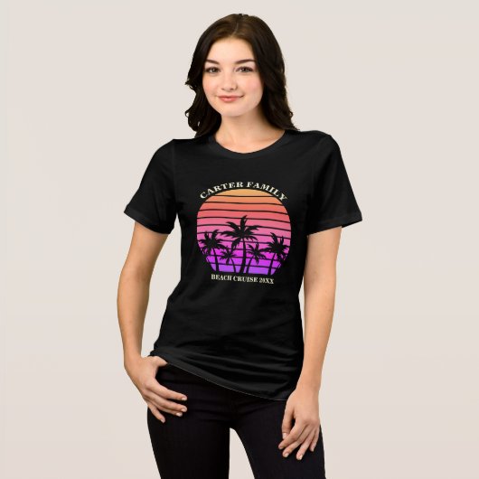 T-shirt En Tri-matière Tropical Beach Trip Custom Palm Tree femmes (Recto plein)