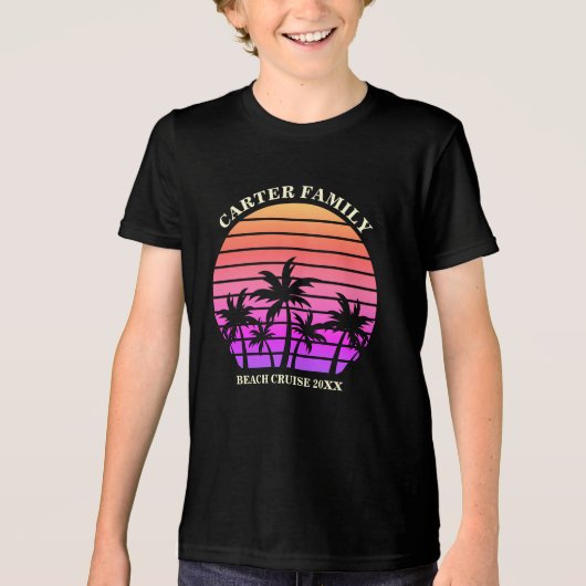 T-shirt En Tri-matière Tropical Beach Trip Custom Palm Tree Kids (Recto)