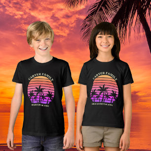 T-shirt En Tri-matière Tropical Beach Trip Custom Palm Tree Kids