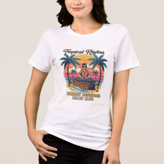 T-shirt En Tri-matière Tropical Sunset DJ – Summer Beats on the Beach