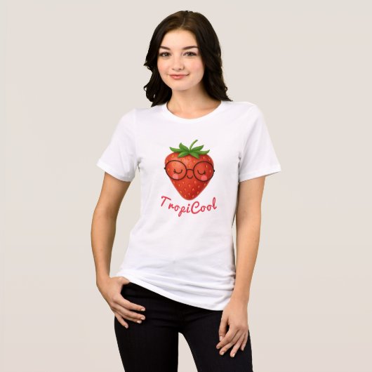 T-shirt En Tri-matière TropiCool Strawberry - Jolie T-Shirt été (Recto plein)
