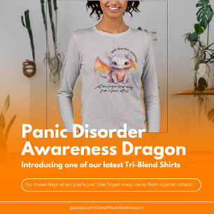 T-shirt En Tri-matière Trouble Panique Sensibilisation Dragon LETTRES NOI