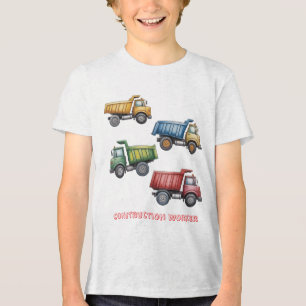T-shirt En Tri-matière Trucks Colorés 4e. Cadeau de fête d'anniversaire