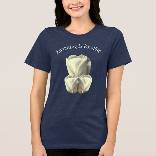 T-shirt En Tri-matière Tulip Flowers Anything Is Possible Inspirational (Recto)