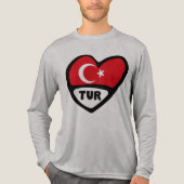 T-shirt En Tri-matière Turquie Coeur Drapeau TUR Code du pays (Recto)