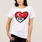 T-shirt En Tri-matière Turquie Coeur Drapeau TUR Code du pays (Recto)
