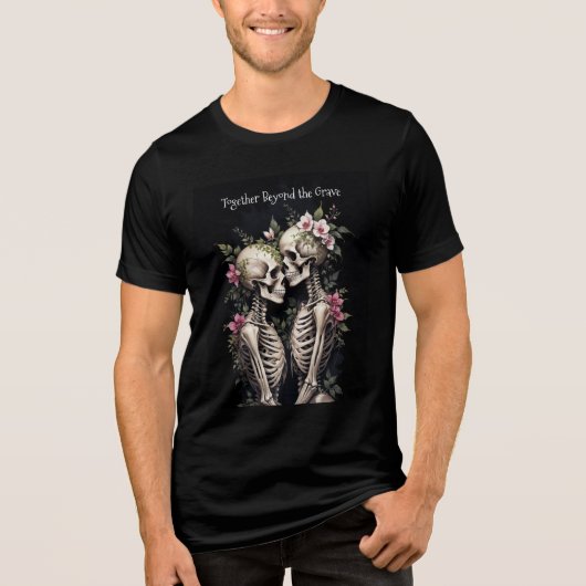 T-shirt En Tri-matière Two Romantic Gothic Human Skeletons Embracing (Recto)