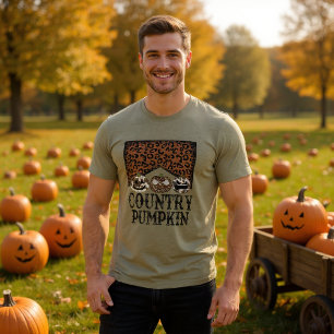 T-shirt En Tri-matière Typographie Citrouille du pays d'Halloween