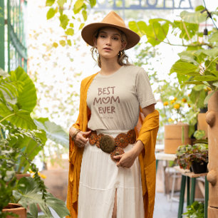 T-shirt En Tri-matière Typographie Cœur Fantaisiste Mocha Meilleure Maman
