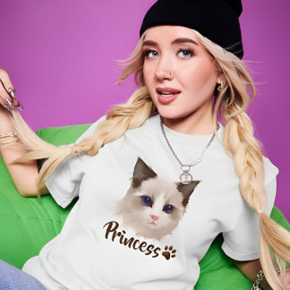 T-shirt En Tri-matière Typographie Cool moderne Custom Cat Nom photo