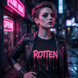 T-shirt En Tri-matière Typographie de police ROTTEN Drip