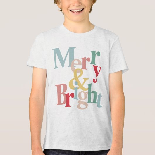 T-shirt En Tri-matière Typographie moderne Joyeux et lumineux (Recto)