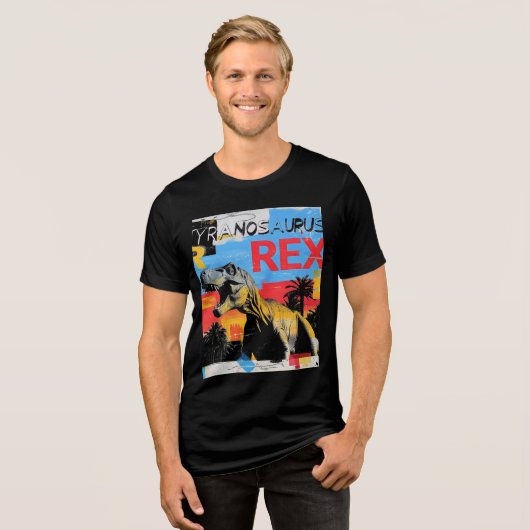 T-shirt En Tri-matière Tyrannosaurus Rex Retro Pop Art T-Shirt (Recto plein)