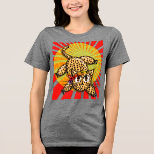 T-shirt En Tri-matière Ultra Mignon Anime Léopard Chat Arc-en-Ciel Bandea