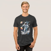 T-shirt En Tri-matière Un astronaute courant sur la lune (Recto plein)