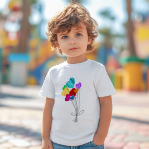 T-shirt En Tri-matière Un bouquet de ballons en papier en forme de cœur
