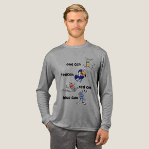 T-shirt En Tri-matière Un Can Toucan Rouge Can Bleu Can Hommes LS Chemise
