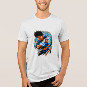 T-shirt En Tri-matière Un combattant karaté entouré d'une aura énergétiqu