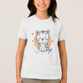 T-shirt En Tri-matière Un mignon léopard des neiges aux coeurs (Recto)