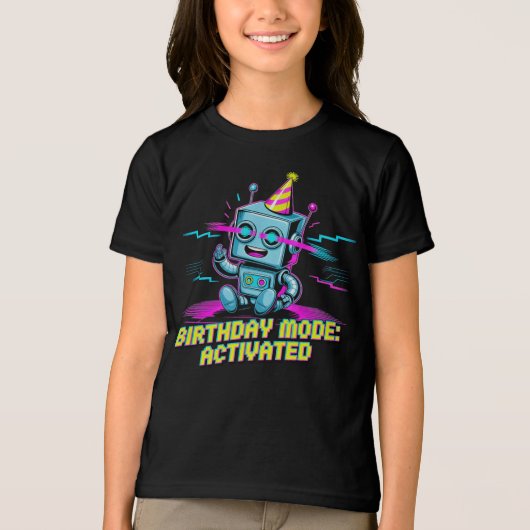 T-shirt En Tri-matière Un robot mignon activé mode fête d'anniversaire (Recto)