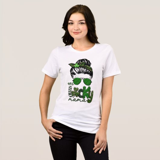 T-shirt En Tri-matière Une Chanceuse Mama Irish St. Patrick's Day (Recto plein)