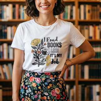 T-shirt En Tri-matière Une loutre adorable lisant un livre, floral