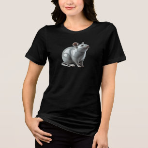 T-shirt En Tri-matière Une souris de porcelaine hume les bonnes odeurs.