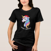 T-shirt En Tri-matière Unicorn Merry Christmas Design (Recto)