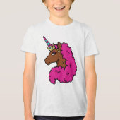 T-shirt En Tri-matière Unicorne Afro Rose Chaud (Recto)