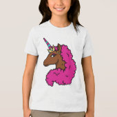 T-shirt En Tri-matière Unicorne Afro Rose Chaud (Recto)