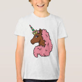 T-shirt En Tri-matière Unicorne Afro Rose clair (Recto)