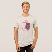 T-shirt En Tri-matière Unique Dreidel Faux Applique Hanoukka (Recto plein)