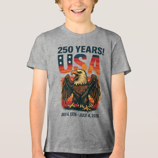 T-shirt En Tri-matière USA 250 Years - Patriotic Bald Eagle 4 juillet 202 (Recto)