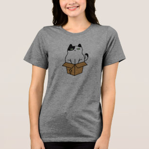 T-SHIRT EN TRI-MATIÈRE VA TE CACHER HUMAIN CHAT