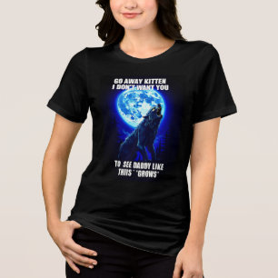 T-shirt En Tri-matière Va-t'en Kitten Je ne veux pas que tu vois papa com