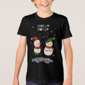 T-shirt En Tri-matière Vacances de Noël Holly Jolly Winter Snowman (Recto)