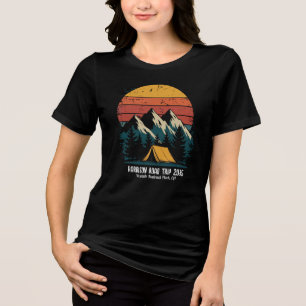 T-shirt En Tri-matière Vacances rétro vintage à la montagne en famille