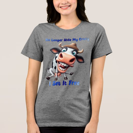 T-shirt En Tri-matière Vache avec expression humoristique et déclaration (Recto)