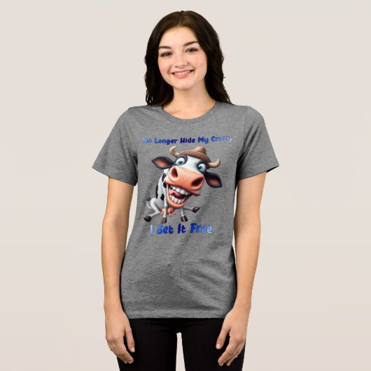 T-shirt En Tri-matière Vache avec expression humoristique et déclaration (Recto plein)