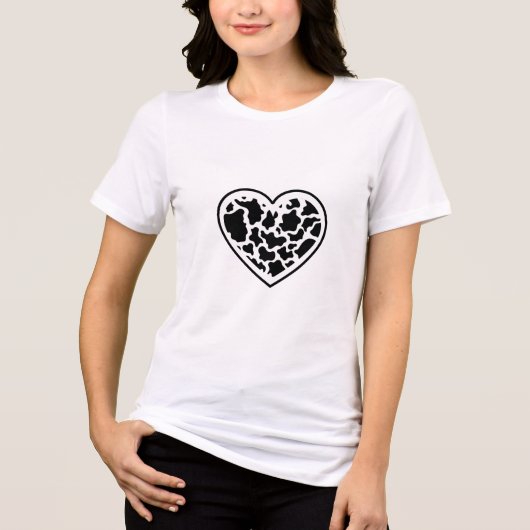 T-shirt En Tri-matière Vache cardiaque féminine (Recto)