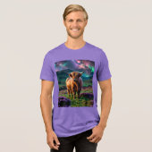 T-shirt En Tri-matière Vache Highland Under The Stars (Recto plein)
