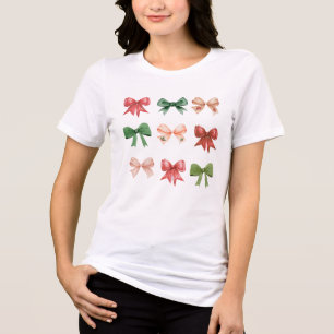 T-shirt En Tri-matière Vaches de Noël - coquette rouge vert